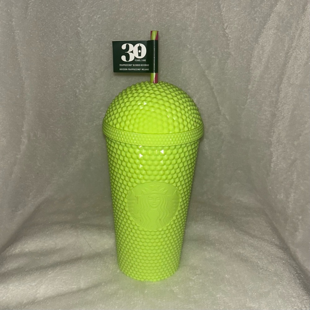 Starbucks Green Tumbler 30th Anniversary Neon Green Studded - 16oz  NEW!